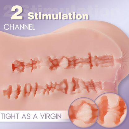 3.3LB Mini Pussy Ass Male Masturbator - Realistic Sex Toy with Virgin Vagina and Anal Stroker