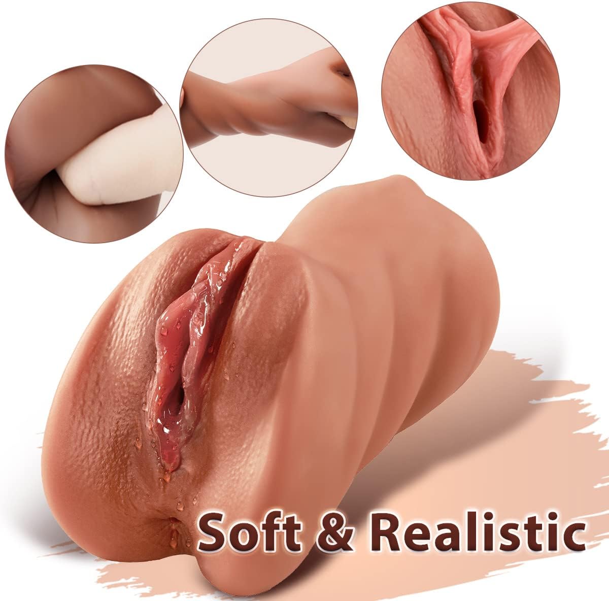 3-in-1 Realistic Pocket Pussy Male Masturbator - Lifelike Face Sex Doll 