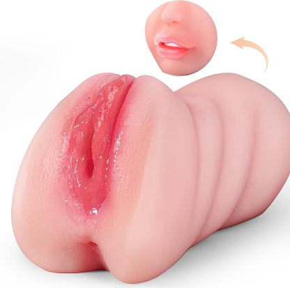 3-in-1 Realistic Pocket Pussy Male Masturbator - Lifelike Face Sex Dol