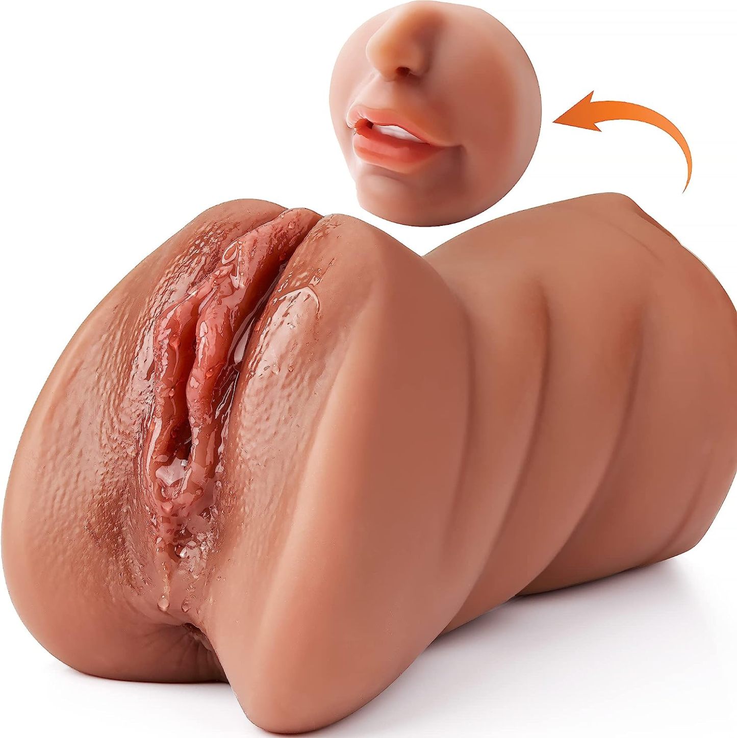 3-in-1 Realistic Pocket Pussy Male Masturbator - Lifelike Face Sex Dol