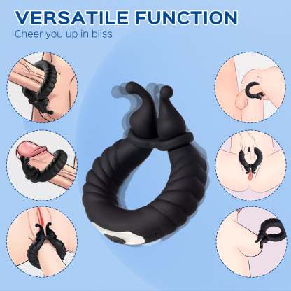 Cameron - Bee-like Penis Clit Vibrator Adjustable Vibrating Cock Ring