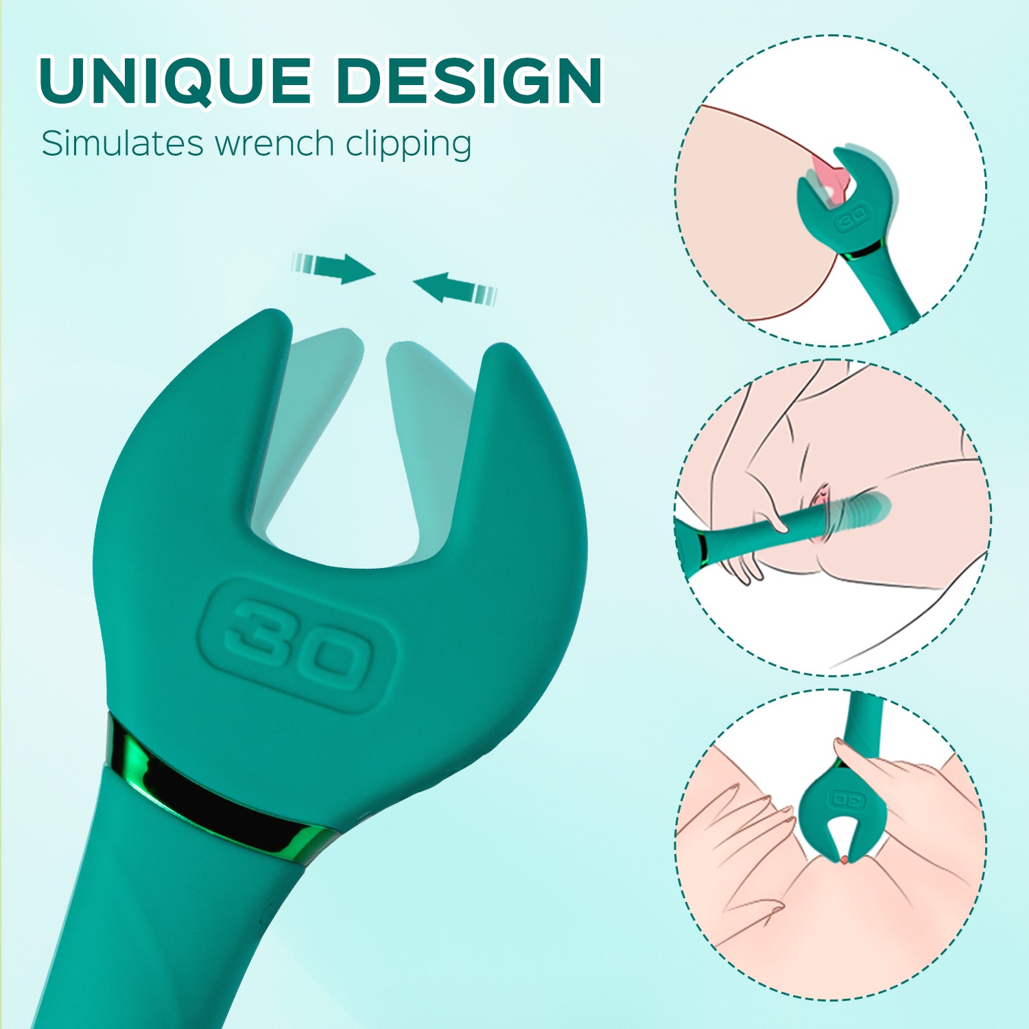 Molette - Wrench Nipple Clit Clipping Vibrator Thrusting G-spot Massager