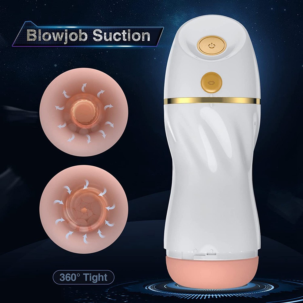 Automatic Sucking Male Masturbators - Upgraded 7 Vibration & Suction Hands Free Male Stroker with 3D Realistic Textured