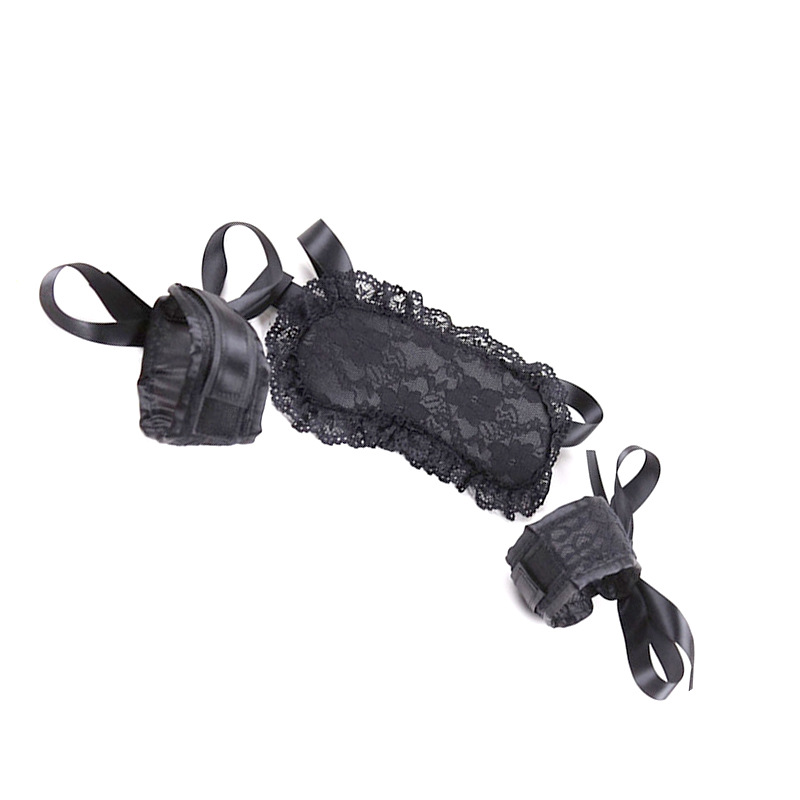 Intimate Bondage Kit For Couples - Silk Lace Blindfold & Cuff Set