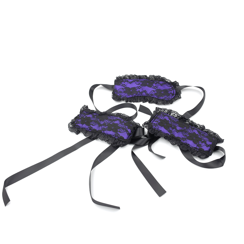 Intimate Bondage Kit For Couples - Silk Lace Blindfold & Cuff Set