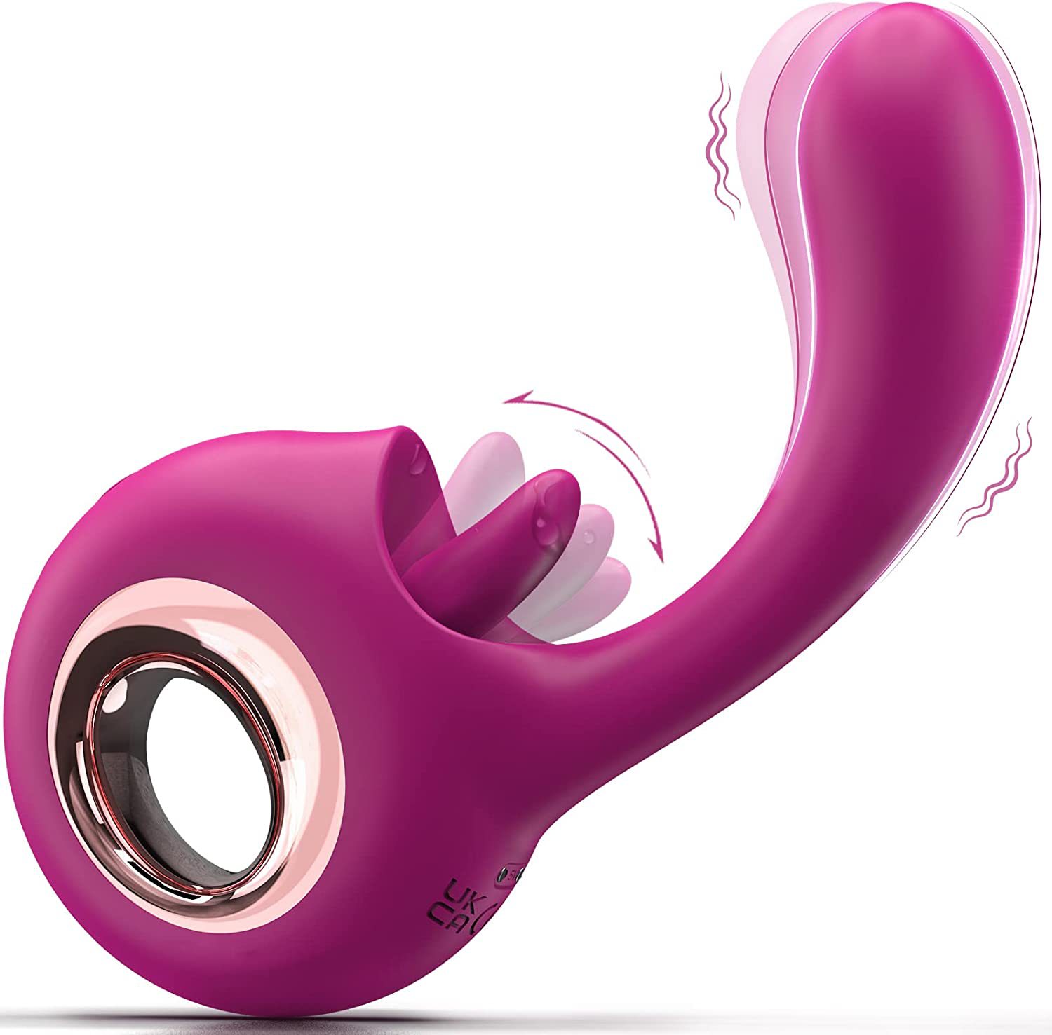9 Modes Rose Tongue & Dildo Vibrator - Rechargeable, Waterproof Adult Sex Toy for Women and Couples
