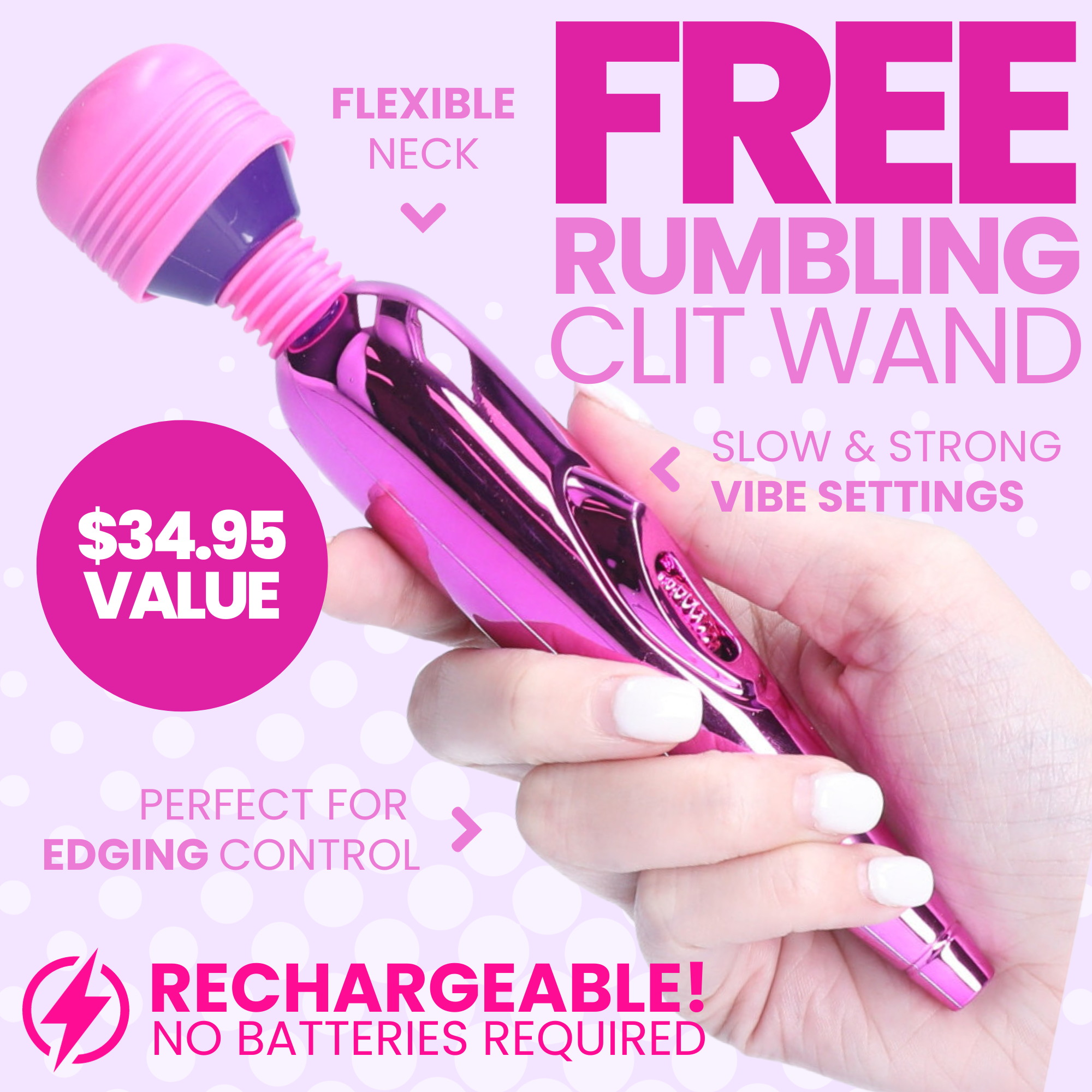 Free Mini Clit Wand Massager in Pink - Add to Your Cart!