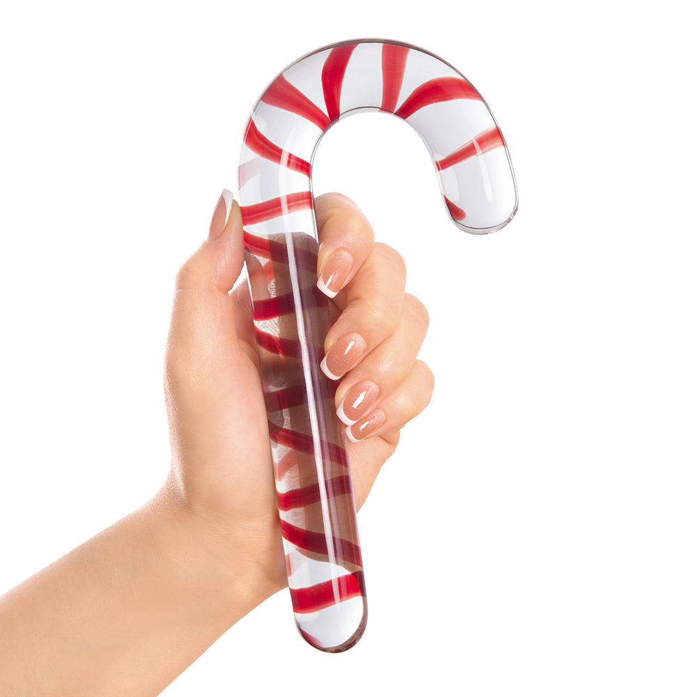 Sweet candy cane Classic glass dildo