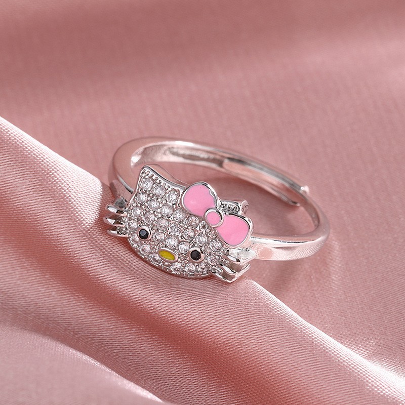 Hello Kitty Silver Sparkle Ring