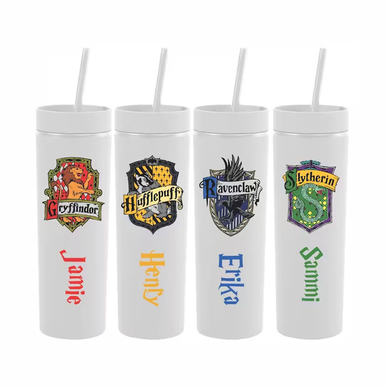 Monogrammed Wizarding World House Tumblers with Lid and Straw