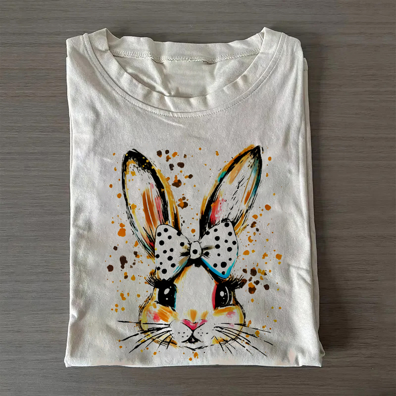 [Polka Dot Bow Bunny T-shirt