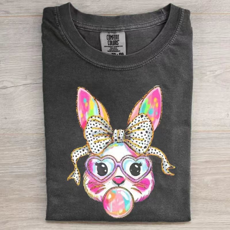 Coquette Bow Bunny With Glasses T-shirt