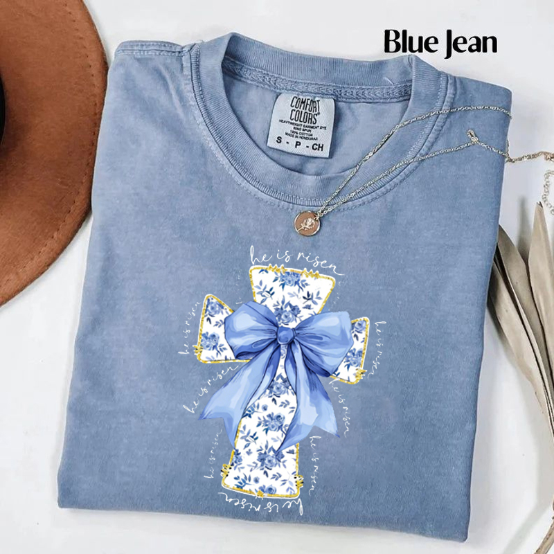 He Is Risen Cross Easter T-shirt