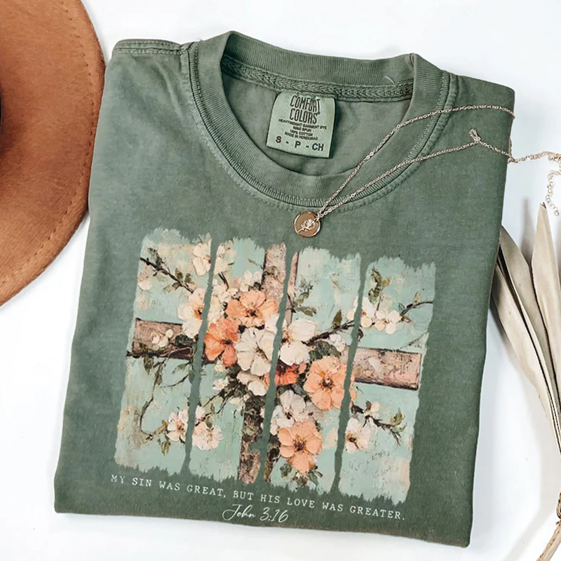 Floral Cross T-shirt