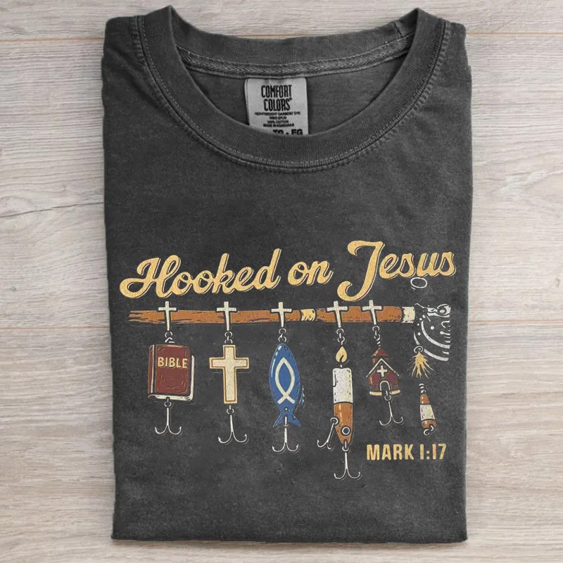 Hooked On Jesus Christian Fishing T-shirt
