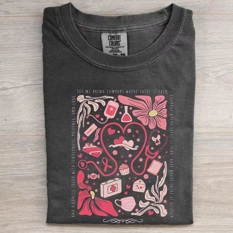 Floral Nurse T-shirt