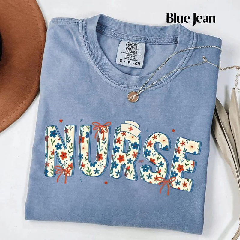 Floral Nurse T-shirt