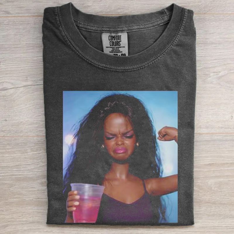 Funny Black Doll Girl Party Graphic T-shirt