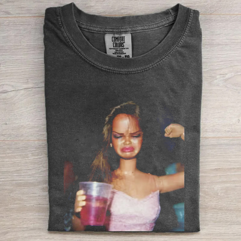 Funny Doll Girl Party Graphic T-shirt