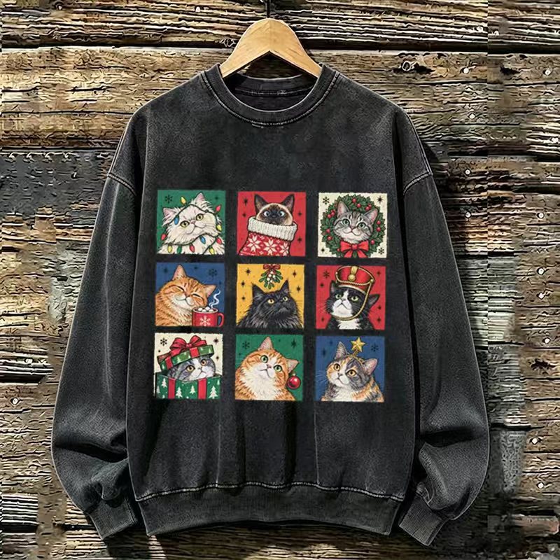 Christmas Holiday Cat Sweatshirt