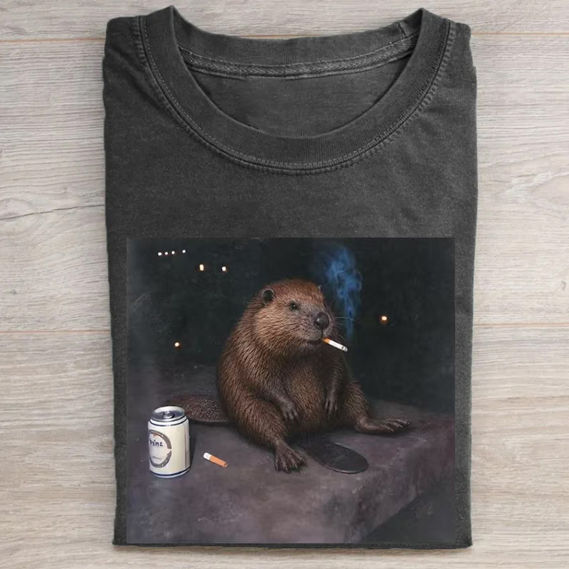 Funny Smoking Beaver T-shirt