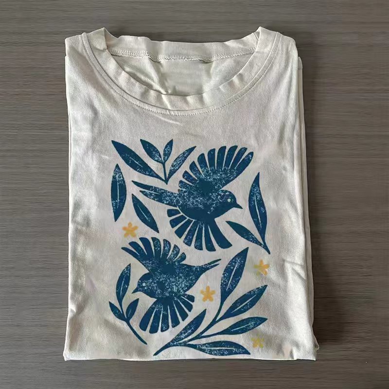 Vintage Bird Graphic T-shirt