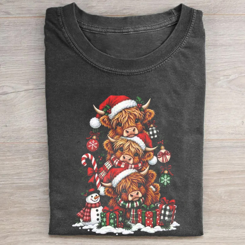 Christmas Highland Cow T-shirt
