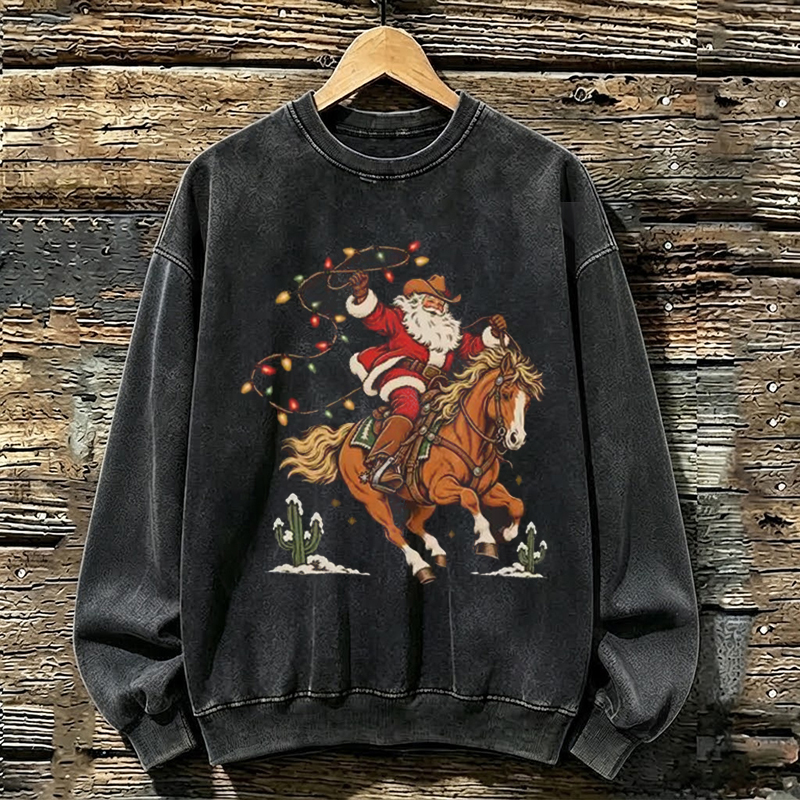 Western Christmas Cowboy Santa Sweatshirt