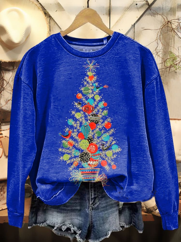Christmas Tree Art Print Casual Sweatshirt