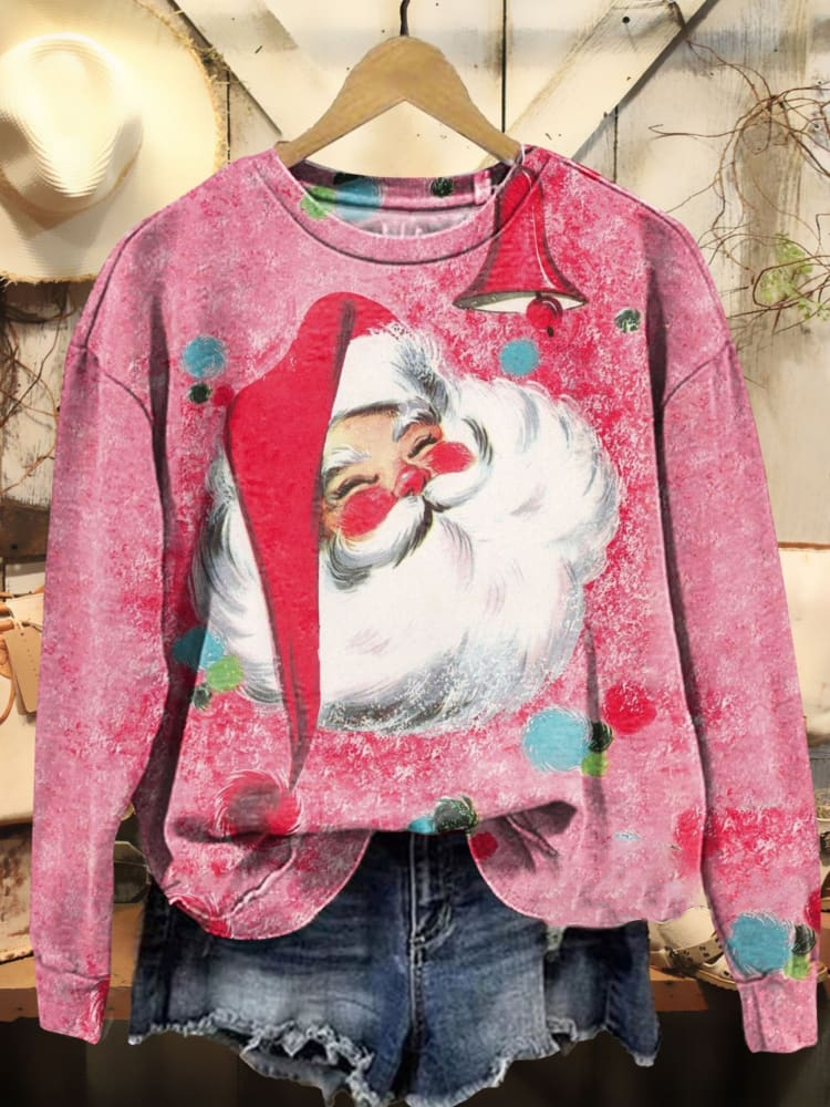 Santa Claus Art Print Casual Sweatshirt