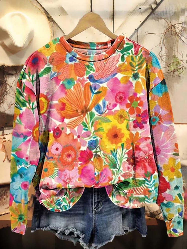 Vintage Flowers Art Casual Sweatshirt