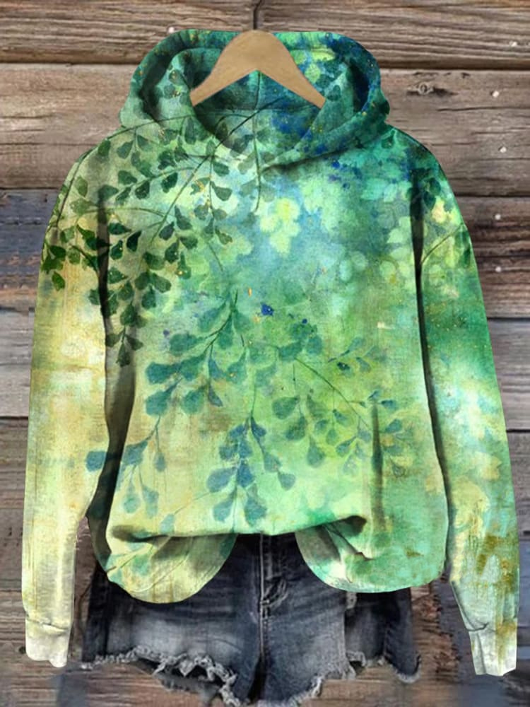 Women's Gorgeous Leaves Art Print Casual Sweatshirt