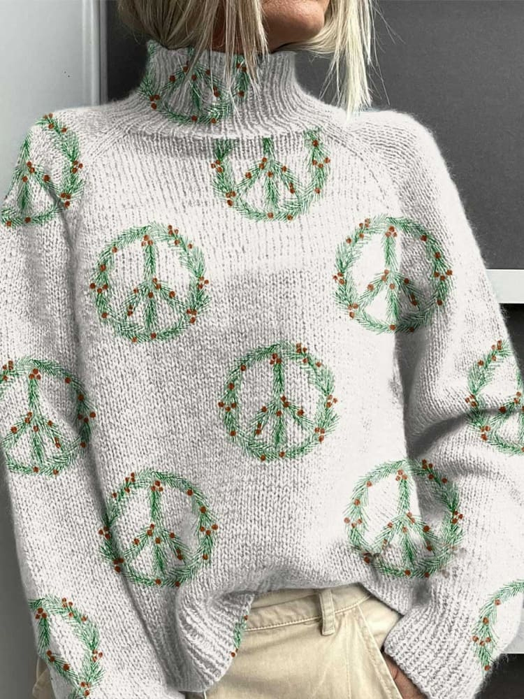Christmas Peace Sign Casual Sweatshirt