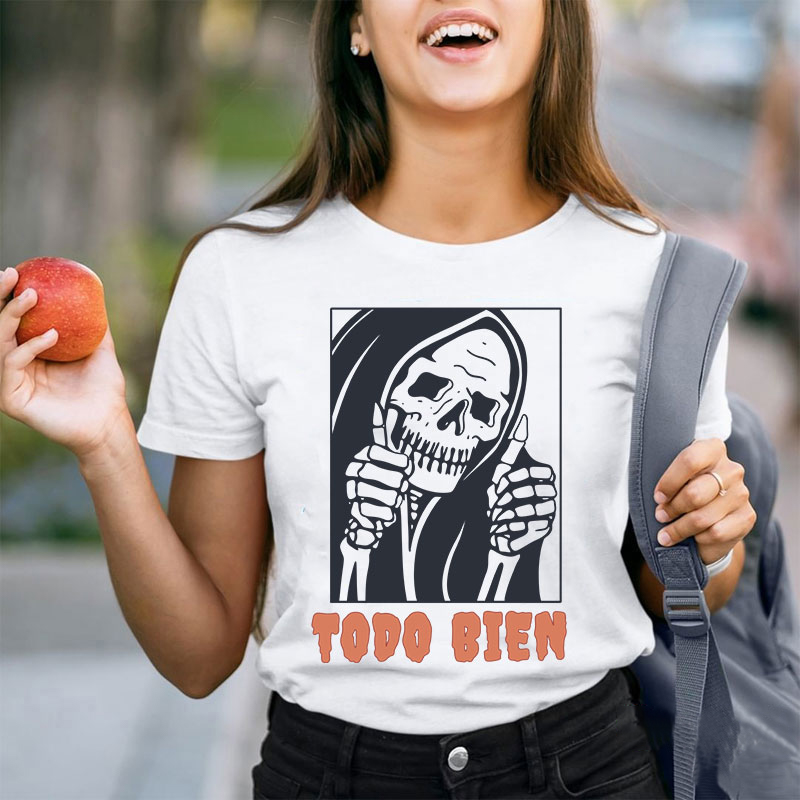 Todo Bien Halloween Teacher T-Shirt