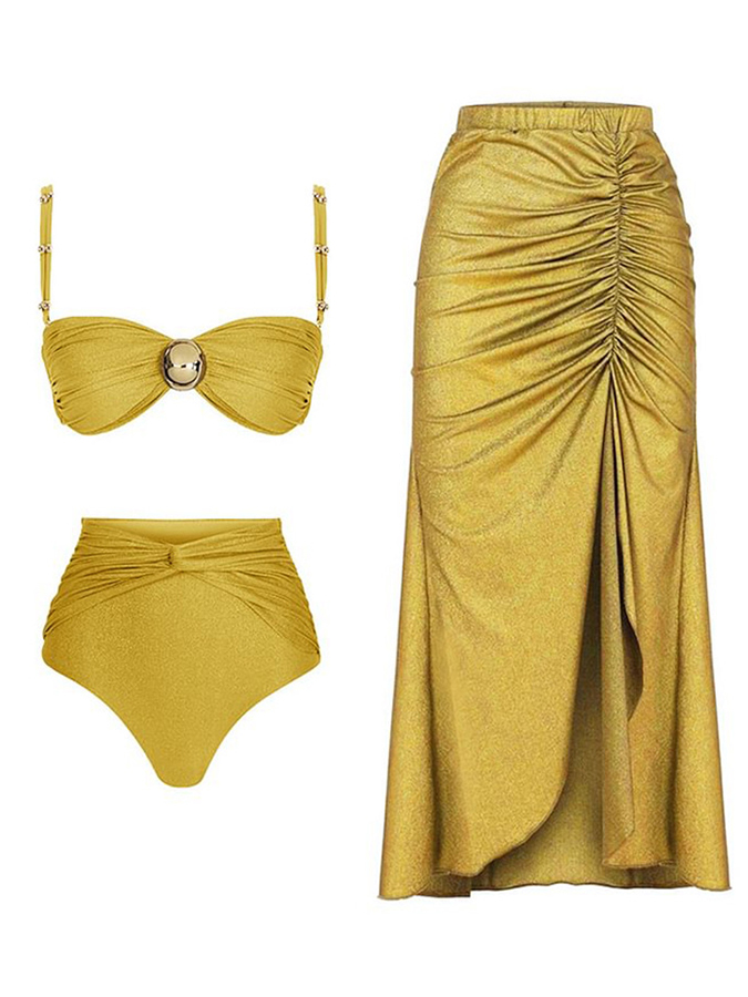 High Waist Bikini Swimsuit and Sarong