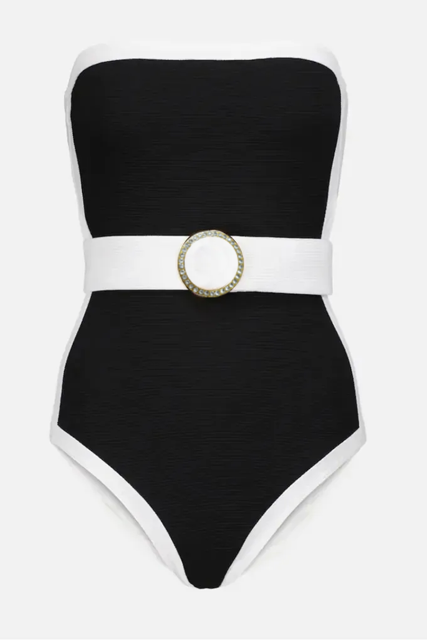 BANDEAU COLOR BLOCK ONE PIECE SWIMSUIT