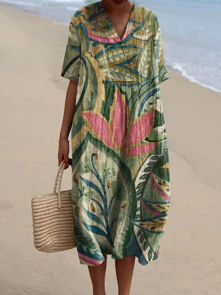 Women's  Flower  Art Print  Casual Dress