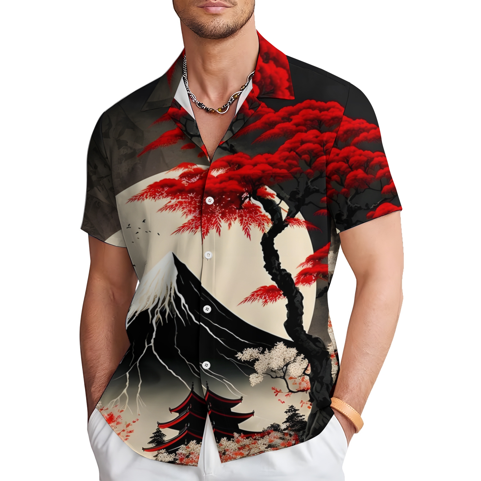 Men's Hawaiian Casual Short Sleeve Shirt 2404001859