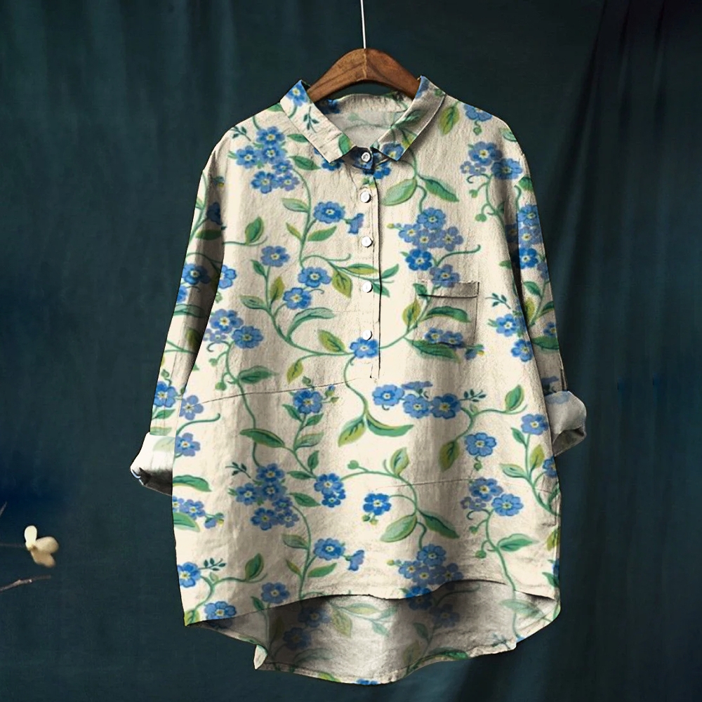 Women's Print Casual Linen Shirt