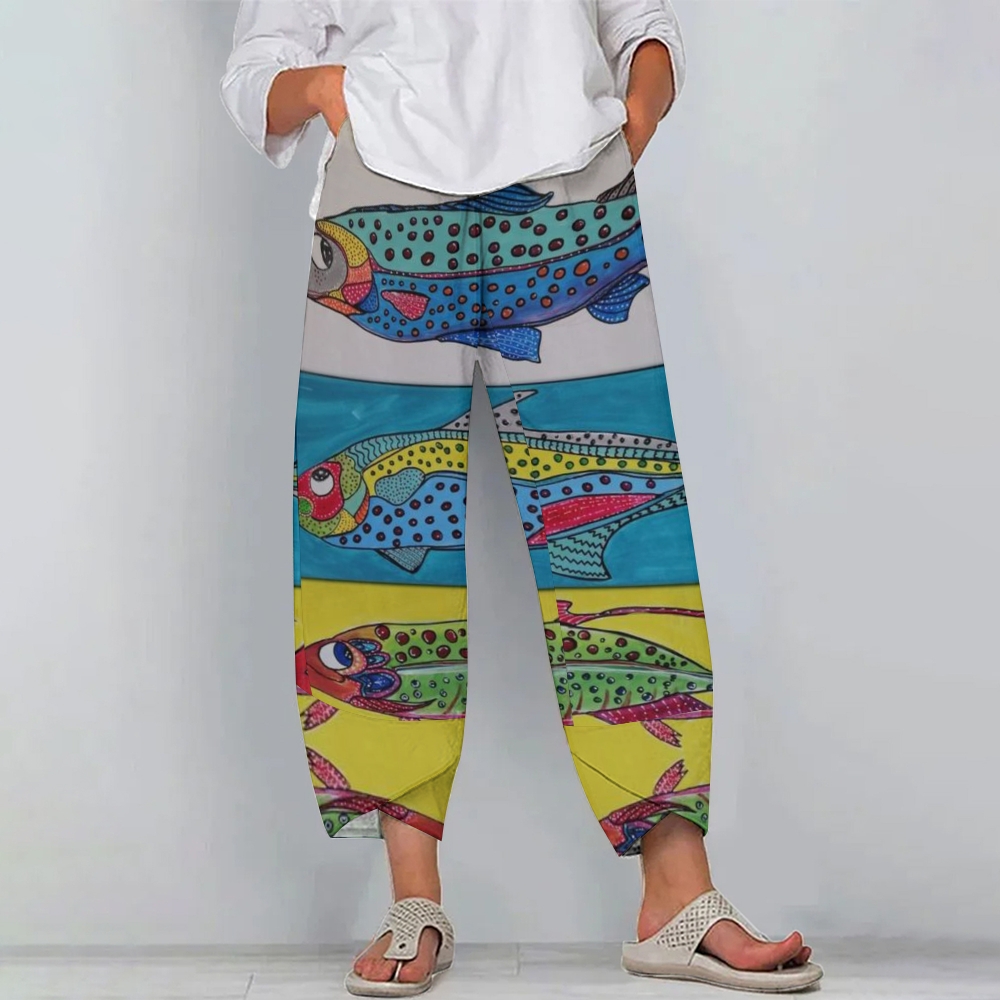 Women's Art Fish Casual Printed Pants