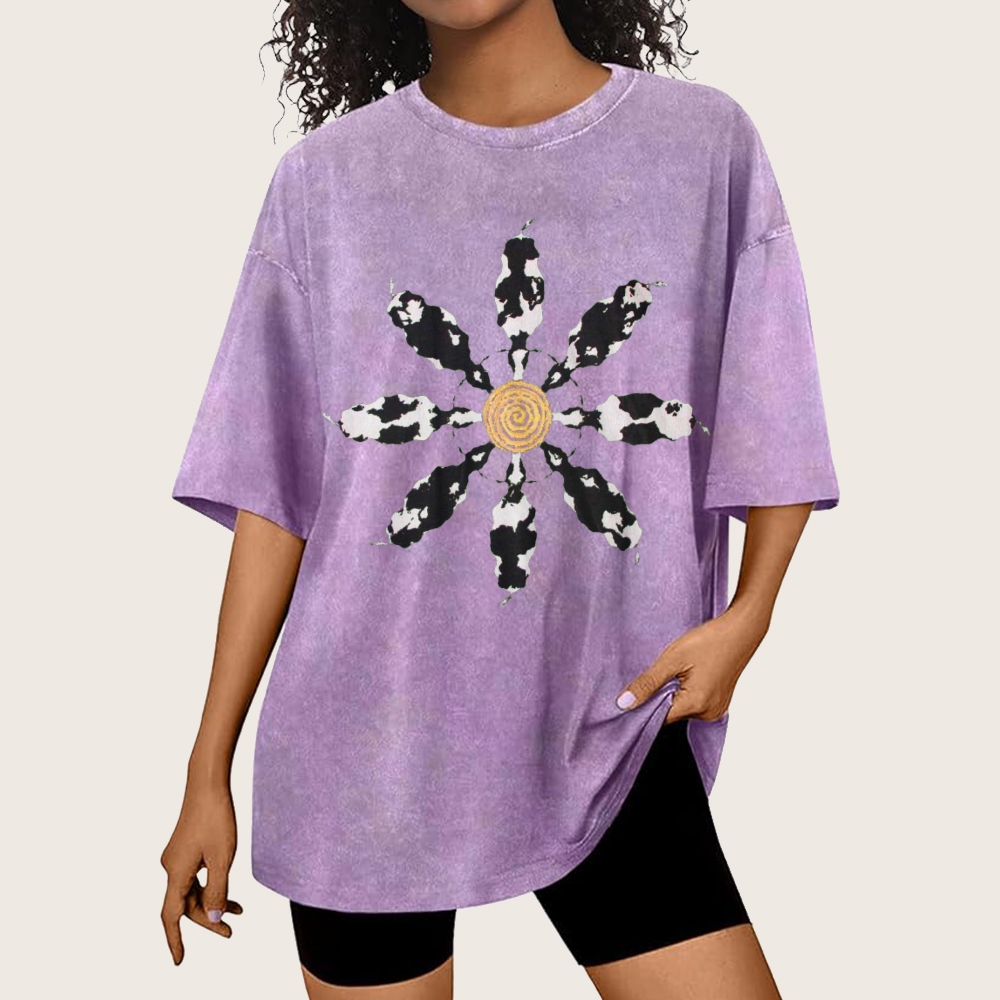 Cow Circle Unisex Vintage Washed Tee