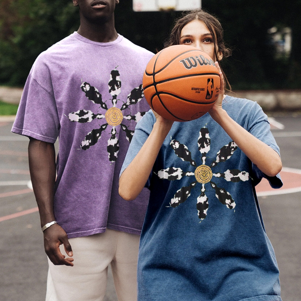 Cow Circle Unisex Vintage Washed Tee