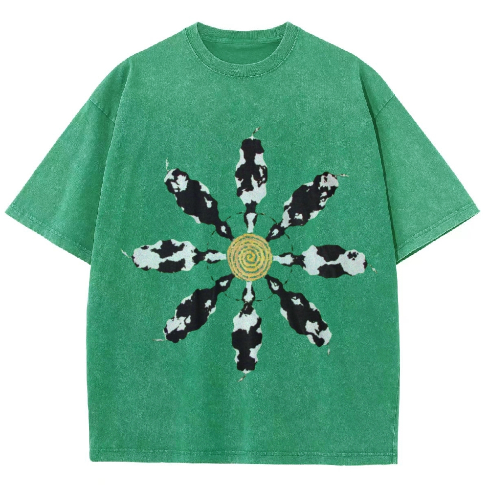 Cow Circle Unisex Vintage Washed Tee