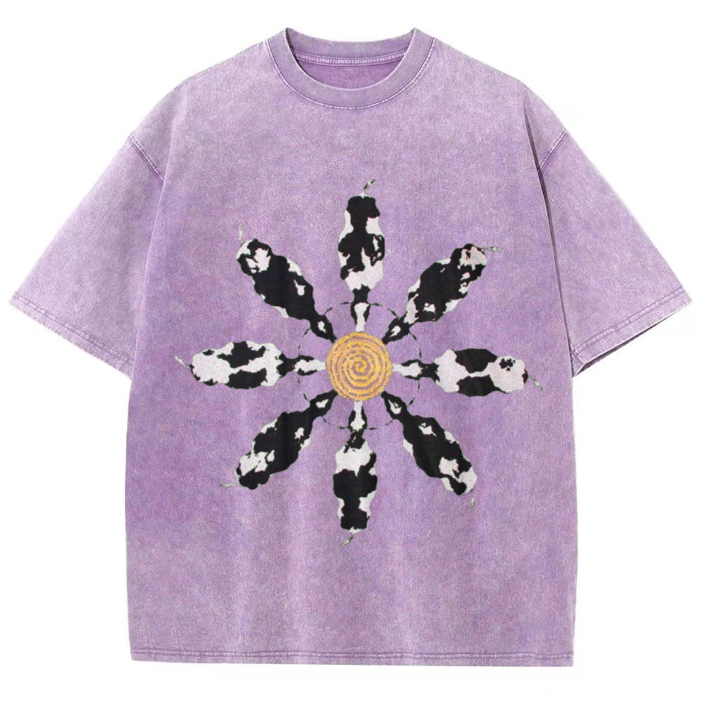 Cow Circle Unisex Vintage Washed Tee