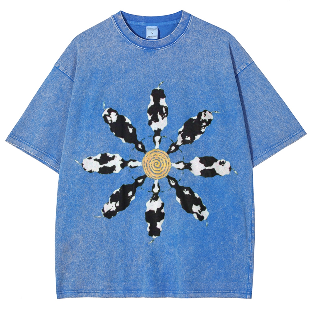 Cow Circle Unisex Vintage Washed Tee