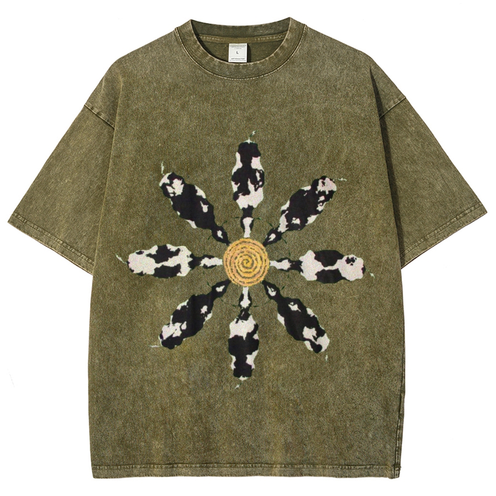 Cow Circle Unisex Vintage Washed Tee