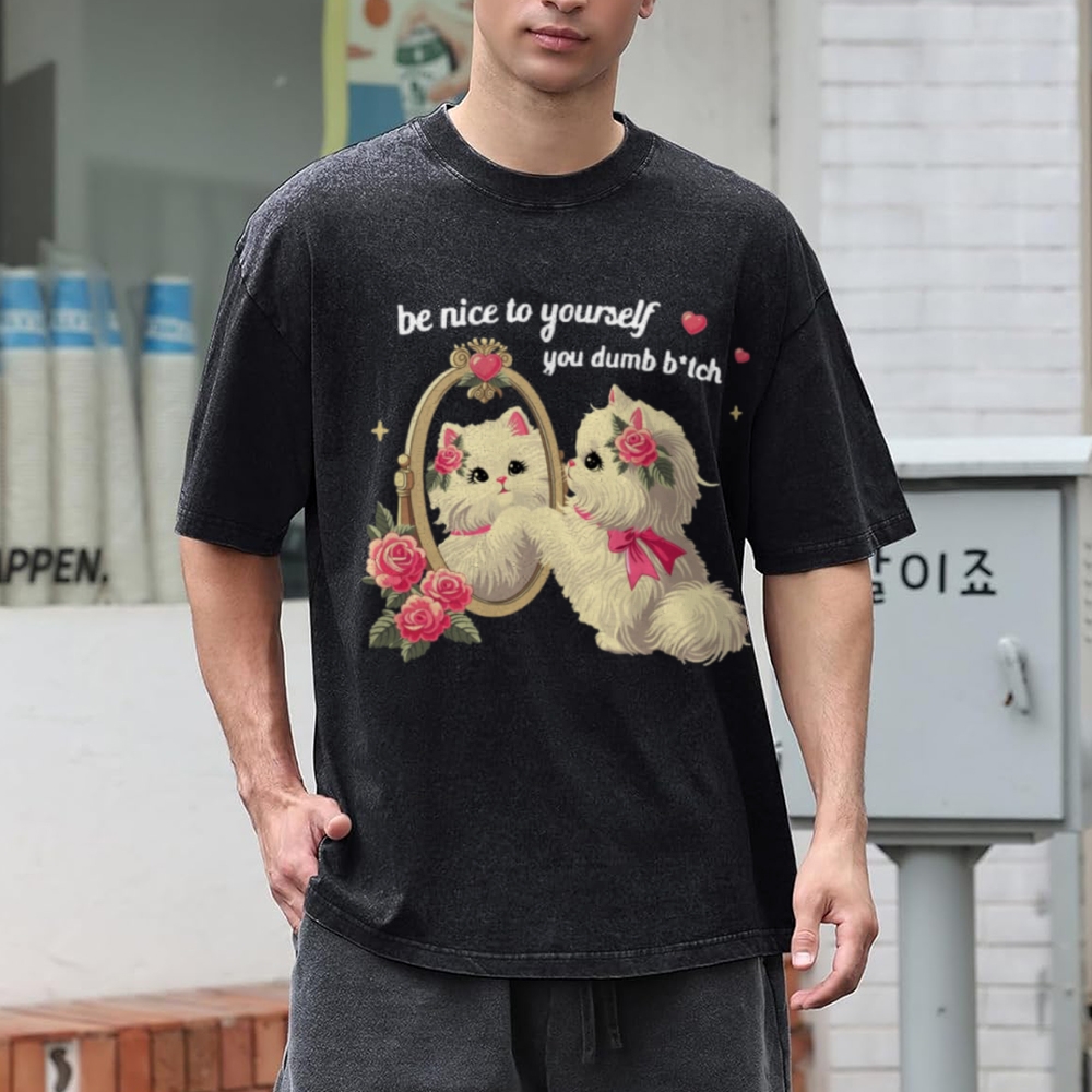 Be Nice To Yourself Unisex Vintage Washed Tee