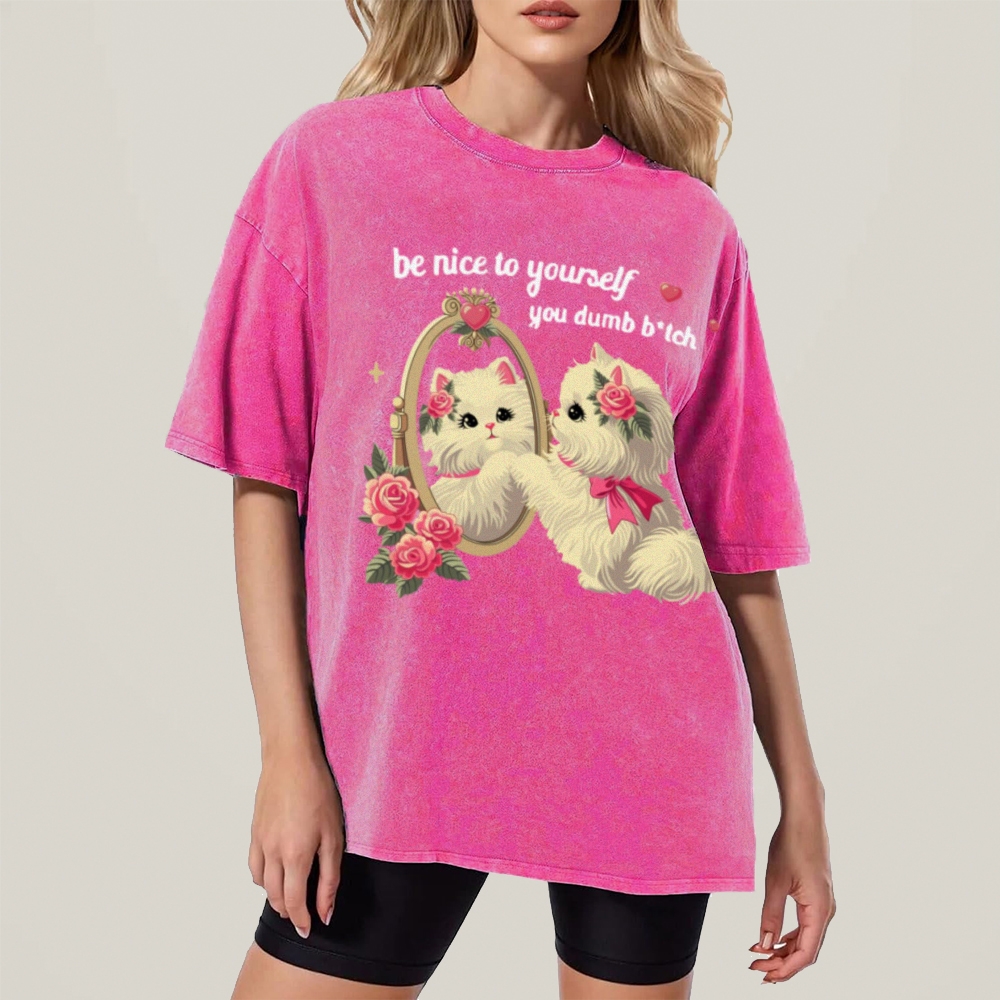 Be Nice To Yourself Unisex Vintage Washed Tee