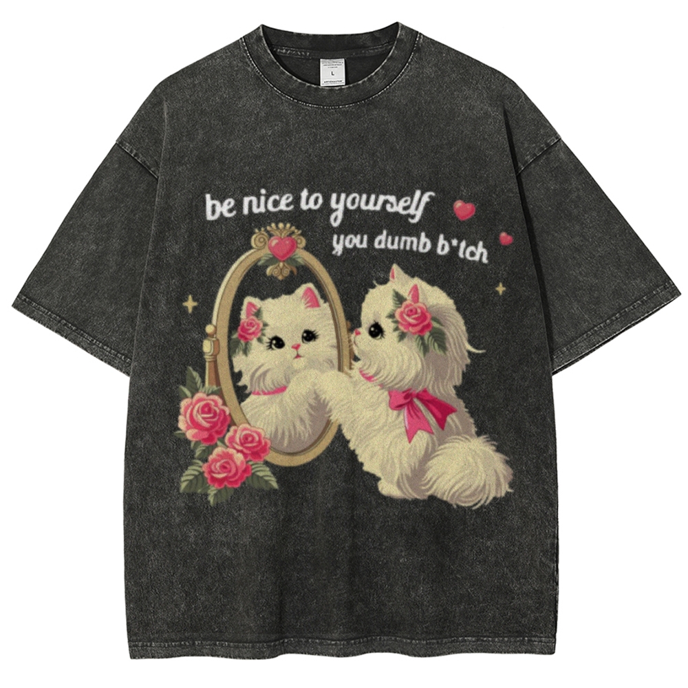 Be Nice To Yourself Unisex Vintage Washed Tee