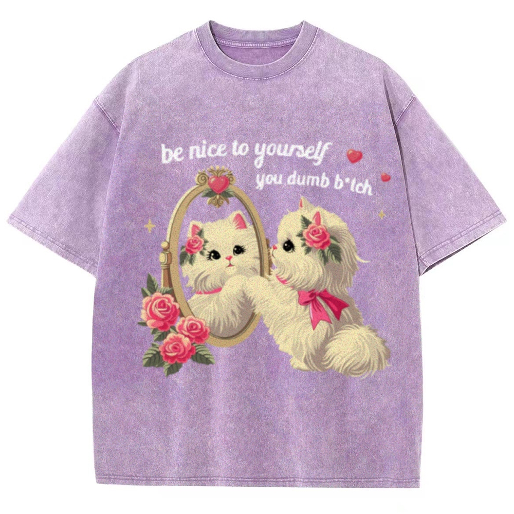 Be Nice To Yourself Unisex Vintage Washed Tee